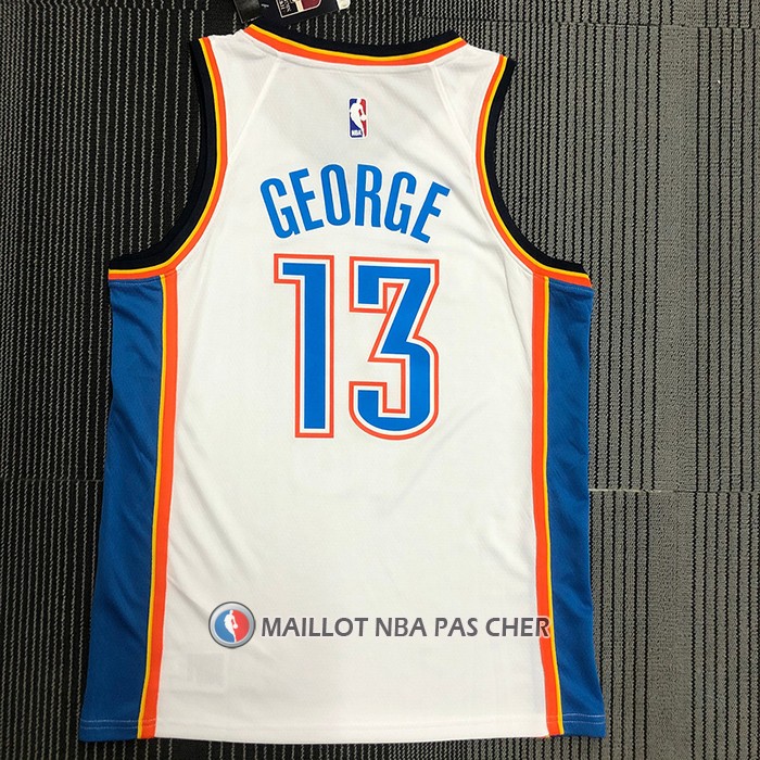 Maillot Oklahoma City Thunder Paul George NO 13 Association Blanc